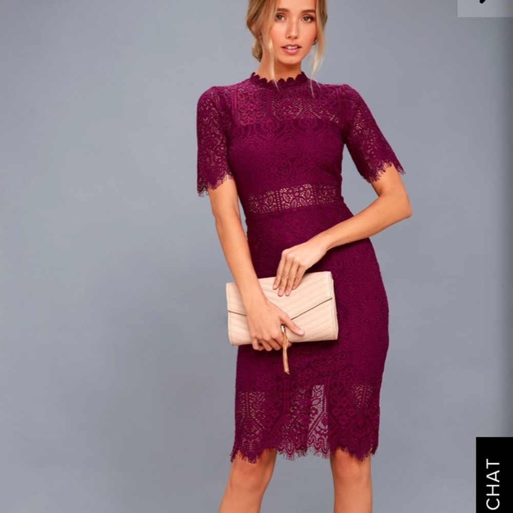 Lulus burgundy lace dress